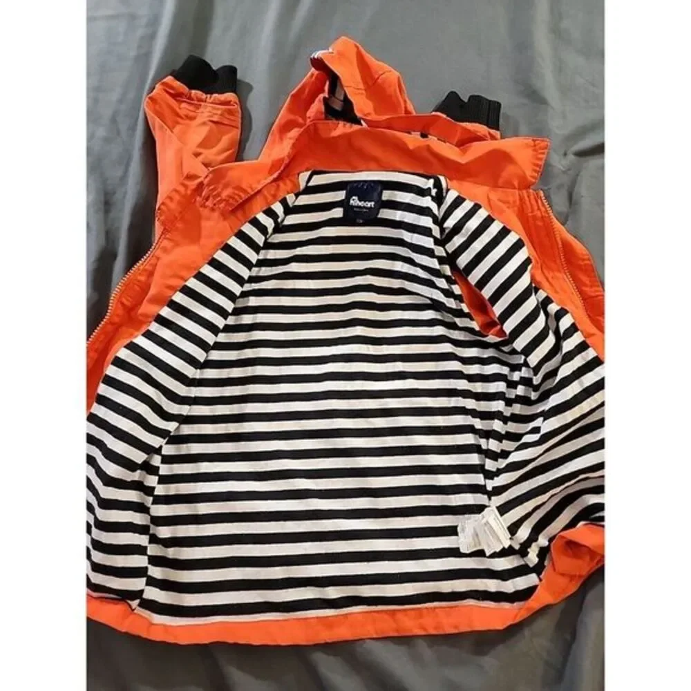 Hiheart Kids Windbreaker Jacket Zipper Front Hooded Orange Size‎ 4/5 EU 120
